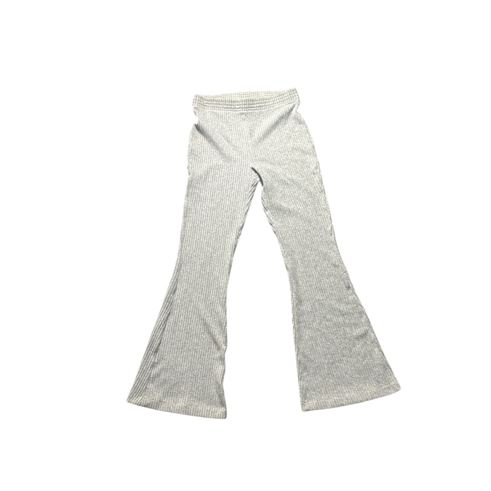Aerie Light Gray High Waisted Ribbed Flare Pants Size M
